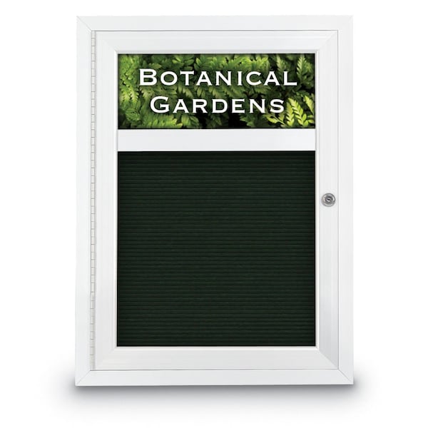 Indoor Enclosed Combo Board, 42"x32", Bronze Frame/Grey & Black